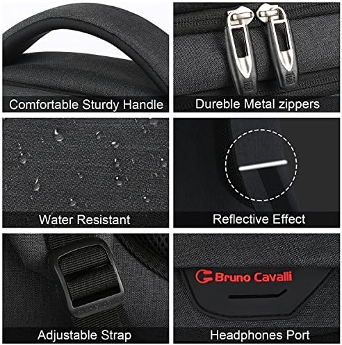 Laptop Backpack,Business Travel Anti Theft Slim Durable Laptops Backpack with USB Charging Port,Water Resistant College Computer Bag for Women & Men Fits 15.6 Inch Laptop and Notebook - Black - Image 4