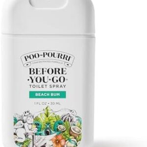 Poo-Pourri Before-You-Go Toilet Spray, Beach Bum, 1 Fl Oz Pocket Travel Size - Coconut, Orchid and Toasted Praline
