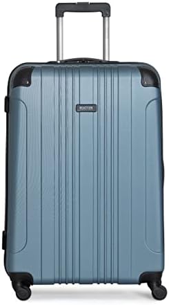 Kenneth Cole REACTION Out of Bounds Lightweight Hardshell 4-Wheel Spinner Luggage, Granite Blue, 28-Inch Checked