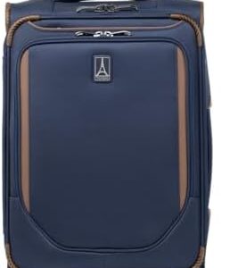 Travelpro Crew Classic Lightweight Softside Expandable Carry on Luggage, 8 Wheel Spinner Suitcase, Men and Women, Carry On 21-Inch, Patriot Blue