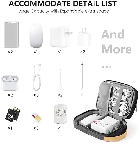 Travelkin Cord Organizer Travel, Electronic Organizer Travel Case, Cable Organizer Bag For Cords,Chargers Phone, Sd Card,Usbs (Black) - Image 6