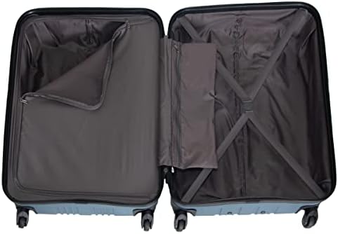 Kenneth Cole REACTION Out of Bounds Lightweight Hardshell 4-Wheel Spinner Luggage, Granite Blue, 28-Inch Checked - Image 8