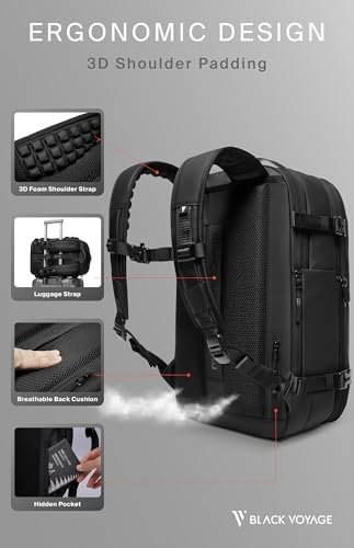 Airback Vacuum Seal Compression Travel Backpack 60L Expandable Vacpack Water Resistant TSA Lock Airbag Black (Electric Air Pump Included) - Image 4