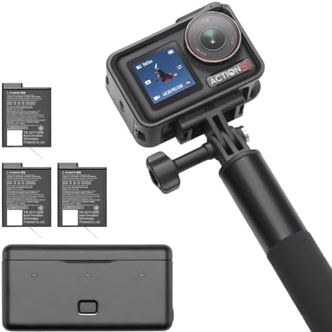 DJI Osmo Action 5 Pro Adventure Combo, Action Camera 4K with 1/1.3" Sensor, 12h Extended Battery Life with 3 Batteries, Stabilization, Dual OLED Touchscreens, Mini Action Camera for Travel, Vlog