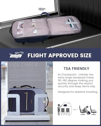 LOVEVOOK 40L Travel Backpack for Women & Men, Large Carry on Backpack for Airplanes with 3 Packing Cubes, TSA Personal Item Travel Bag fits 17" Laptop, Waterproof Weekender Essentials Airline Approved - Image 2