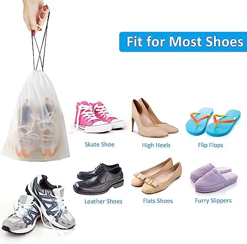 Clear Shoe Bags for Travel 5 PCS, 15.7" x 11.8" Travel Shoe Bags for Packing, Waterproof Drawstring Travel Shoe Storage Bag, Travel Essentials for Men and Women - Image 5