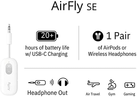 Twelve South AirFly SE | Bluetooth Wireless Transmitter/Adapter for AirPods/Wireless or Noise-Cancelling Headphones; use on Airplanes and Gym Equipment, 20+ hr Battery Life - Image 9