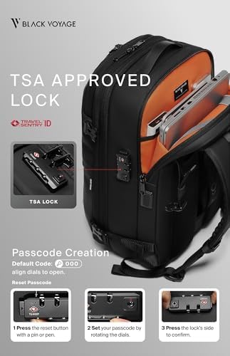 Airback Vacuum Seal Compression Travel Backpack 60L Expandable Vacpack Water Resistant TSA Lock Airbag Black (Electric Air Pump Included) - Image 8