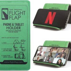 Airplane Phone Holder, Flexible Cell Phone Holder, Folding Cellphone Stand for Desk, Bed, Office, Treadmill - Airplane Accessories Long Flight Travel - Plane Essentials (Original Green)