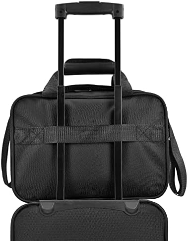U.S. Traveler Lightweight Rolling 20" Carry On Luggage Softside Suitcase, Black, 2 Wheel-2 Piece - Image 5