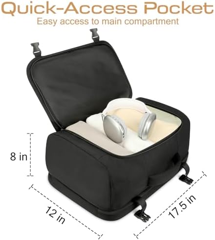 ZOMFELT Travel Backpack for Men Women, TSA Friendly Flight Approved Carry on Backpack, 15.6 Inch Laptop Backpack Water Resistant, Personal Item Travel Bag for Business Work College Computer Bag, Black - Image 4