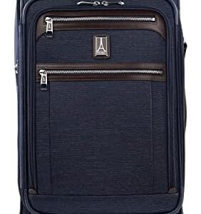 Travelpro Platinum Elite Softside Expandable Carry on Luggage, 8 Wheel Spinner Suitcase, USB Port, Suiter, Men and Women, True Navy Blue, Carry On 21-Inch