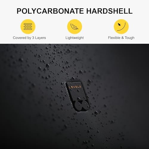 LEVEL8 Hard Shell Carry on Luggage Airline Approved, Carry on Suitcases with Wheels, Lightweight Luminous Textured Travel Luggage, Tsa Approved, 20 Inch Small Carry-On, Black - Image 4