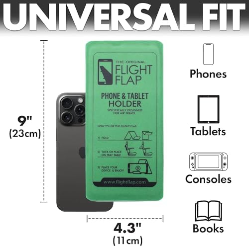 Airplane Phone Holder, Flexible Cell Phone Holder, Folding Cellphone Stand for Desk, Bed, Office, Treadmill - Airplane Accessories Long Flight Travel - Plane Essentials (Original Green) - Image 6