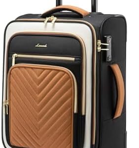 LOVEVOOK Carry On Luggage 22x14x9 Airline Approved,20 Inch Carry On Suitcases with Wheels,Softside Rolling Suitcase with TSA Lock for Women Men,Lightweight Travel luggage