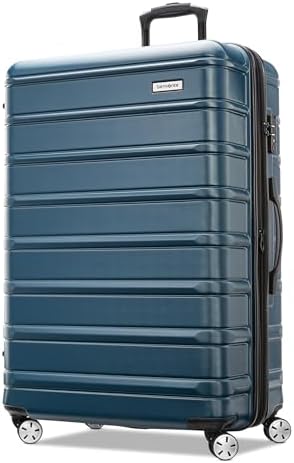 Samsonite Omni 2 28-Inch Large Checked Hardside Luggage with 360° Spinner Wheels - Scratch Resistant Hardshell - TSA Lock - Expandable Polycarbonate Shell for Lightweight Travel - Nova Teal
