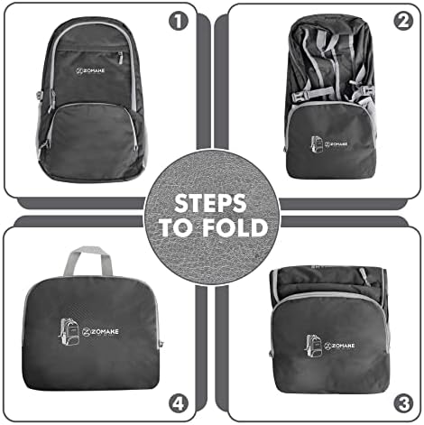 ZOMAKE Lightweight Packable Backpack 30L, Foldable Hiking Backpacks Water Resistant Compact Folding Daypack for Travel(Dimgray) - Image 5