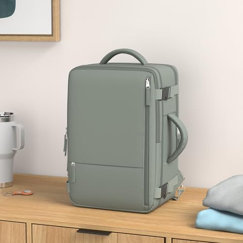 Travel Backpack For Women Men Flight Approved, Carry-on Backpack Bag Luggage, Personal Item Backpack Bag, Laptop Backpack Casual Daypack, Travel Essentials Must Haves, Olive-green - Image 2