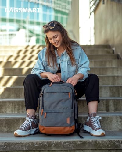 BAGSMART Compression Travel Backpack, 40L Expandable Airline Approved Carry On Backpack with Packing Cubes, Water Resistant Weekender Backpack Fits 17 Inch laptop, Luggage Daypack with Shoe Bag, Grey - Image 2