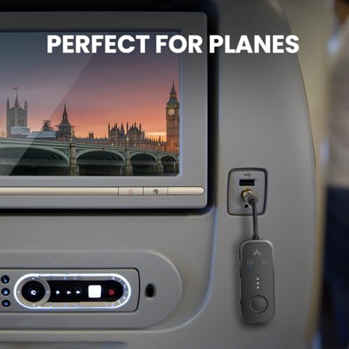 Avantree Relay - Premium Airplane Bluetooth 5.3 Adapter, Supports 2 AirPods or Headphones with aptX Adaptive, 3.5mm AUX Jack Wireless Audio Transmitter for Planes, Airline, Travel, TV - Image 2