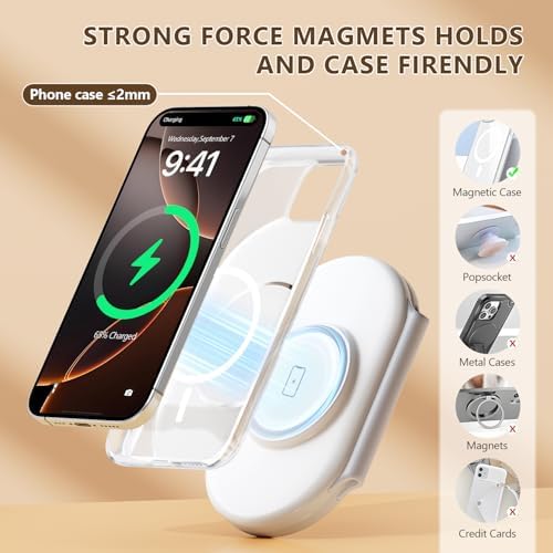 2025 Latest Magnetic Wireless Charger for iPhone: 3 in 1 Travel Charging Station for Devices for iPhone 16 15 14 13 12 Pro Max Plus-Foldable Charging Pad for Apple Watch Series & Air pods 4 3 2 Pro - Image 4