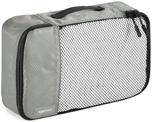 Amazon Basics Packing Cubes for Travel, Packing Organizers Set, 4-Piece-Set (Slim, Small, Medium, Large) With Double Zipper Pulls and Mesh Top Panel, 100% Durable Polyester, Gray - Image 5