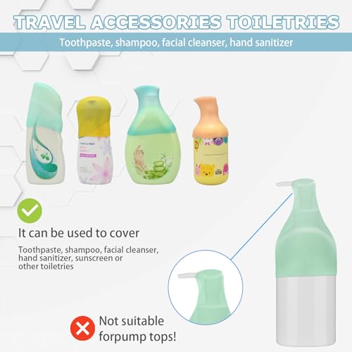 8 Pack Silicone Bottle Covers Travel Essentials for Women Men, Beach Vacation Essentials, Travel Size Toiletries Accessories, Cruise Ship Essentials, Must Haves, Leak Proofing - Image 3