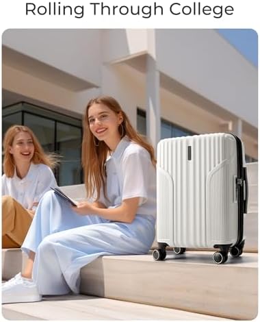 BAGSMART Expandable Carry On Luggage 22x14x9 Airline Approved, Carry-On Suitcase with Spinner Wheels, Hardside Polycarbonate Rolling Travel Luggage with TSA Lock 20-Inch, Blue - Image 9