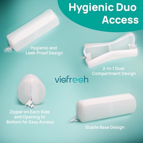 Cotton Round Swab Travel Case, 2 in 1 Portable Hair Accessories Organizer, Hair Tie Organizer, Hair Tie Holder, Bobby Pin Holder, Travel Qtips Case, Purse Organization, Floss Holder (Purple) - Image 4