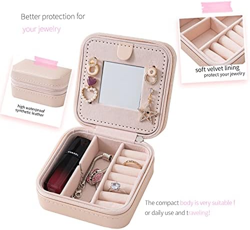 KElofoN Travel Jewelry Case and Organizer with Mirror - Gift for Women and Girls - Image 2