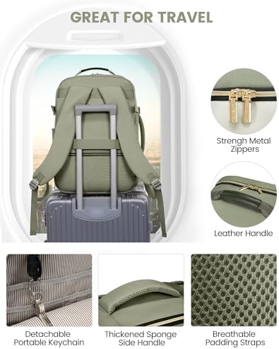 LOVEVOOK 40L Travel Backpack for Women & Men, Large Carry on Backpack for Airplanes with 3 Packing Cubes, TSA Personal Item Travel Bag fits 17" Laptop, Waterproof Weekender Essentials Airline Approved - Image 7