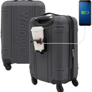 Wrangler Astral Hardside Luggage, Dark Shadow, 20-Inch Carry-On