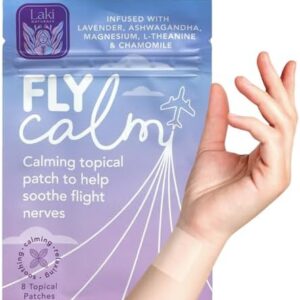 Laki Naturals Fly Calm Patch (Pack of 8) - Relax Nerves, Support Stress, Ease Your Mind for Happy Air Travel - Natural Ingredients to Support Airplane Stress - Calm Your Fear of Flying Naturally