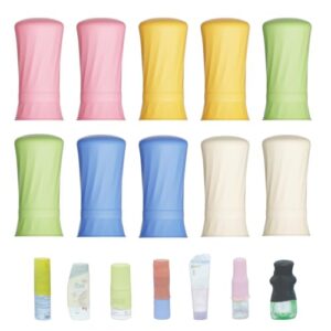 Travel Bottle Covers,10 Pack Silicone Travel Size Container Sleeves,Stretching Travel Accessories for Shampoo Lotion Conditioner Wash Body Bottles