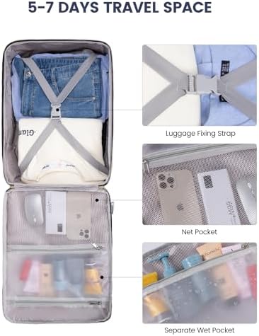 LOVEVOOK 40L Travel Backpack for Women & Men, Large Carry on Backpack for Airplanes with 3 Packing Cubes, TSA Personal Item Travel Bag fits 17" Laptop, Waterproof Weekender Essentials Airline Approved - Image 9