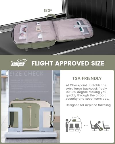 LOVEVOOK 40L Travel Backpack for Women & Men, Large Carry on Backpack for Airplanes with 3 Packing Cubes, TSA Personal Item Travel Bag fits 17" Laptop, Waterproof Weekender Essentials Airline Approved - Image 3