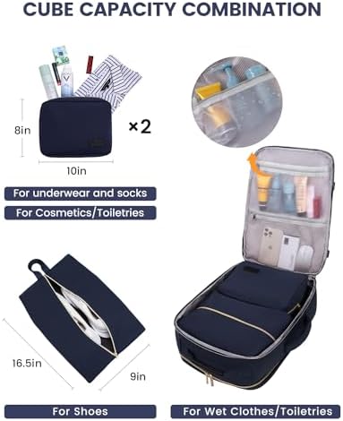 LOVEVOOK 40L Travel Backpack for Women & Men, Large Carry on Backpack for Airplanes with 3 Packing Cubes, TSA Personal Item Travel Bag fits 17" Laptop, Waterproof Weekender Essentials Airline Approved - Image 5