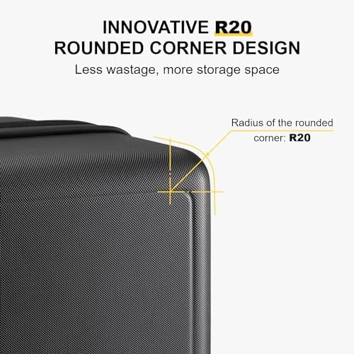 LEVEL8 Hard Shell Carry on Luggage Airline Approved, Carry on Suitcases with Wheels, Lightweight Luminous Textured Travel Luggage, Tsa Approved, 20 Inch Small Carry-On, Black - Image 6
