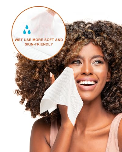 Disposable Face Towel,Biodegradable Facial Towels,Extra Thick Soft Large Clean Facial Towels Plant Fiber Facial Washcloth Dry Wipes for Sensitive Skin,Travel,Makeup Remover-50 Count - Image 4