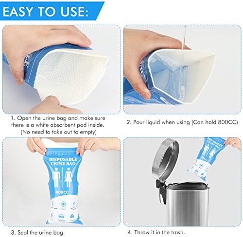 DIBBATU Disposable Urine Bag, 12/24 PCS Pee Bags for Travel for Women/Men, 800ML Emergency Portable Urinal Bag and Vomit Bags, Unisex Urinal Bag for Camping, Traffic Jams, Pregnant, Patient, Kids - Image 5