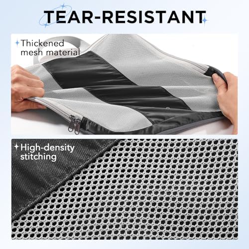 10 Set Compression Packing Cubes for Travel Essentials,Compressible Expandable Packing Cubes for Suitcase,OlarHike Luggage Organizer Bags for Travel,Handy Helper for Organizing Clothes(Black) - Image 4