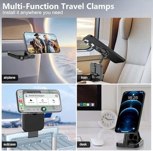 Airplane Phone Holder Mount,Travel Essentials Airplane Phone Holder for Accessories, Universal Flight Must Haves Travel Phone Holder for Car Mount fits iPhone 15 Pro Max - Image 3