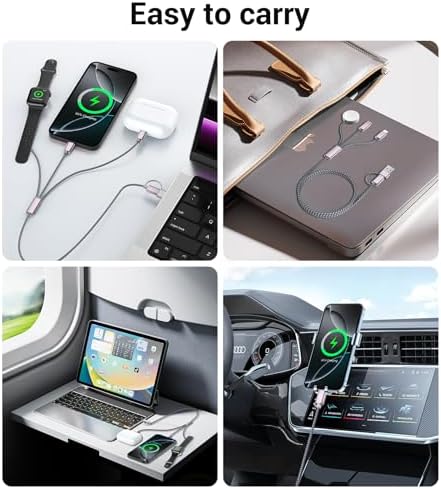 Temdan for Apple Watch Charger,3 in 2 USB C Cable for iPhone 16 Charger/Type C/Lightning Multi Charging Cable Travel Essentials PS/2 Cables Compatible with iWatch Ultra/SE/10-1&iPhone 16-12-4FT - Image 3