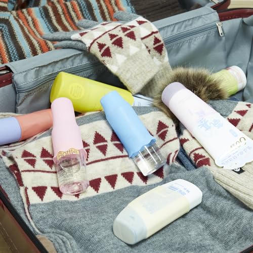 Travel Bottle Covers,10 Pack Silicone Travel Size Container Sleeves,Stretching Travel Accessories for Shampoo Lotion Conditioner Wash Body Bottles - Image 5