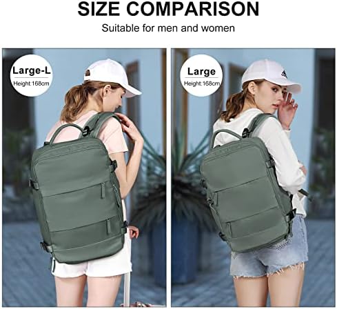 coowoz Large Travel Backpack For Women Men,Carry On Flight Approved,Hiking Waterproof Outdoor Rucksack Casual Daypack Fit 15.6 Inch Laptop Shoes Compartment (Olive Green) - Image 8