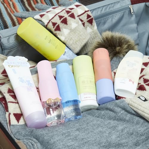 Travel Bottle Covers,10 Pack Silicone Travel Size Container Sleeves,Stretching Travel Accessories for Shampoo Lotion Conditioner Wash Body Bottles - Image 4