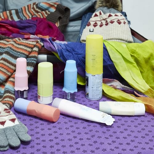 Travel Bottle Covers,10 Pack Silicone Travel Size Container Sleeves,Stretching Travel Accessories for Shampoo Lotion Conditioner Wash Body Bottles - Image 6