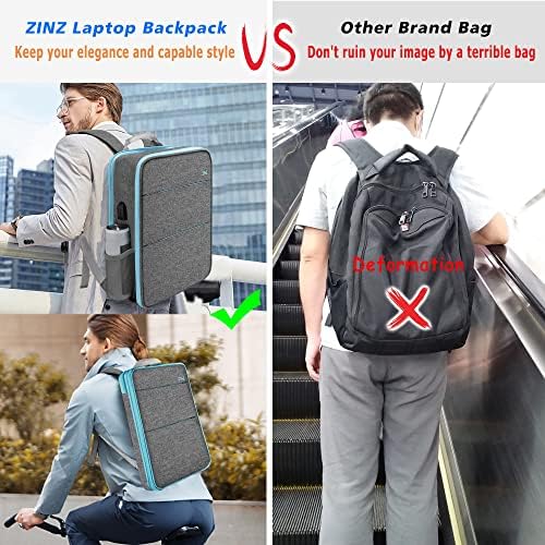 ZINZ Slim & Expandable Laptop Backpack Water Resistant Travel Backpack Compatible with MacBook Air/Pro 13-14 inch XPS 13 Surface 13.5" and Most 13-14 inch NoteBooks,G01BL01 - Image 6