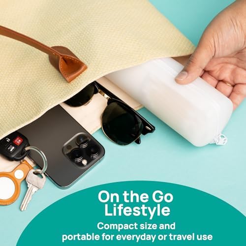 Cotton Round Swab Travel Case, 2 in 1 Portable Hair Accessories Organizer, Hair Tie Organizer, Hair Tie Holder, Bobby Pin Holder, Travel Qtips Case, Purse Organization, Floss Holder (Purple) - Image 7