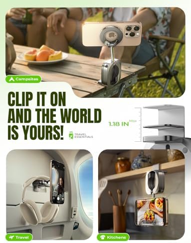 LISEN Airplane Phone Holder Travel Essentials for Women Long Flight Essentials Must Haves Handsfree for MagSafe Travel Accessories Phone Stand Cruise Essentials 2025 iPhone Stand for Video Recording - Image 4